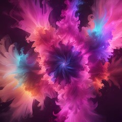 Obraz premium Iridescent magenta smoke drifts through a kaleidoscope of colours , kaleidoscope, magenta, colours