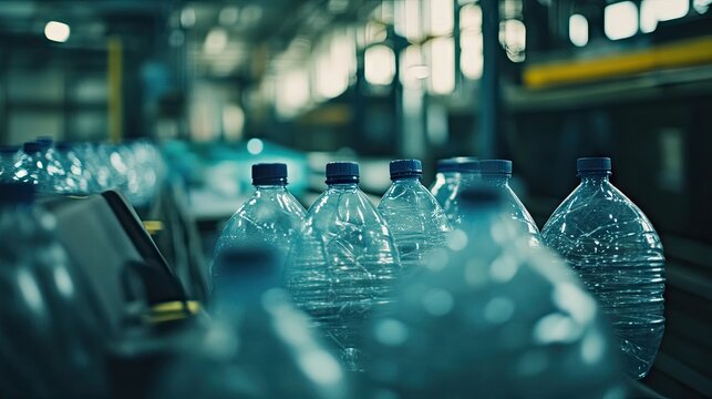 A PET recycling plant turning plastic bottles into reusable resin