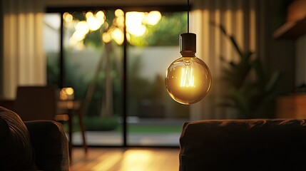 A power-saving smart bulb switching to a lower brightness mode