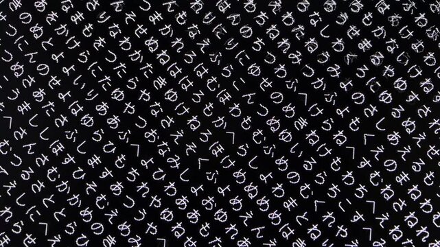 コンピュータ空間のランダムな文字列・さまざまな文字を含むデータベース・エンコードされたプログラム内のデータセット・数学的計算・大規模言語モデル・機械翻訳・日本語・横長・ビデオ