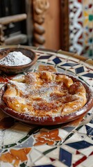 Pastilla is a stuffed pastry from Morocco, also known as b'stilla or bastilla. AI generated illustration