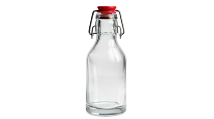 Empty swing top glass bottle with transparent background