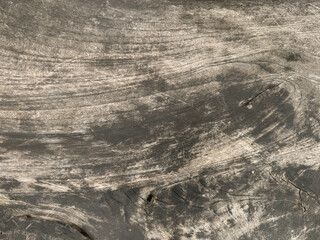 Close up of rustic solid wood texture om dark oak with black veins. Weathered textured timber wooden log in vintage  color. Seamless background.
