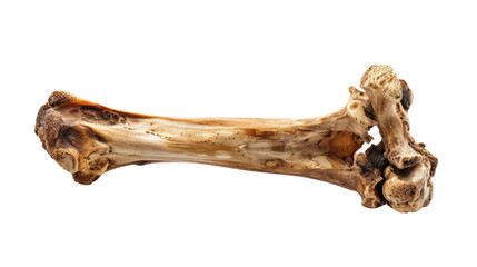 Obraz premium Dry bone isolated on transparent background showing structure and texture
