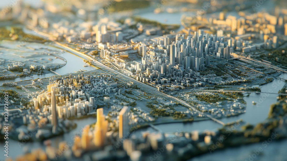 Poster connections system sphere global world view on city background 3d rendering
