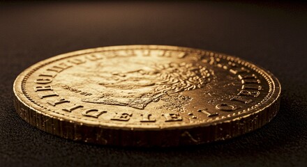 Close up Gold Coin Currency Money Wealth Finance Economy Banking Investment Business Economics