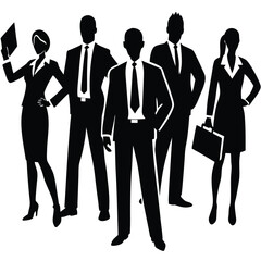 set of business people silhouette vector illustration (6).eps