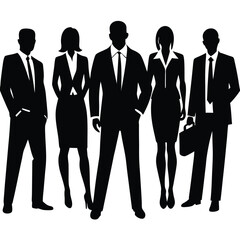 set of business people silhouette vector illustration (4).eps