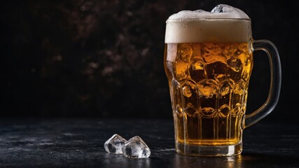 Ice Cold Beer in a Glass Mug
