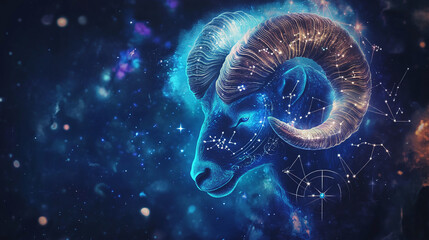 A zodiac horoscope reading for March birthdays, Aries rising, with astrological symbols and glowing charts