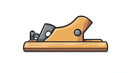 Furniture maker icon for handyman woodwork company or woodshop. Vector isolated symbol of jointer plane or wood craftsman work tool and home or house furniture woodworking toolkit