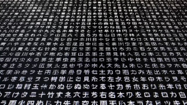 コンピュータ空間のランダムな文字列・さまざまな文字を含むデータベース・エンコードされたプログラム内のデータセット・数学的計算・大規模言語モデル・機械翻訳・日本語・横長・ビデオ