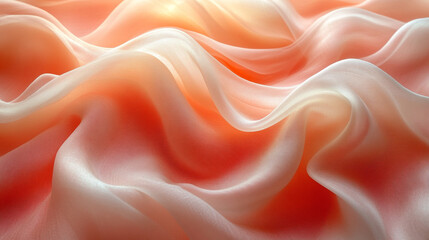 Obraz premium Soft flowing fabric drapes in warm hues creating a serene textile landscape