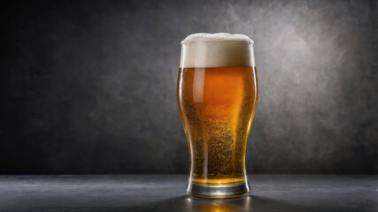 Glass of Beer on Dark Background