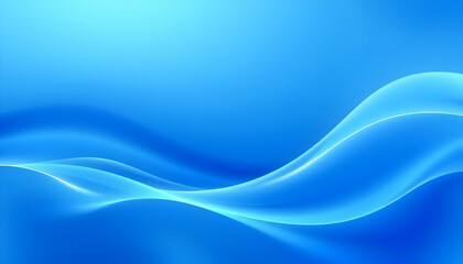 Fototapeta premium Abstract blue waves, fluid dynamic curves, smooth flowing lines, ethereal light effect, gradient blue background, minimalist design, soft glow, translucent shapes, underwater-inspired, digital art, ve
