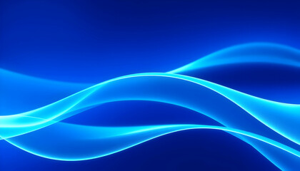 Fototapeta premium Abstract blue waves, fluid dynamic curves, smooth flowing lines, ethereal light effect, gradient blue background, minimalist design, soft glow, translucent shapes, underwater-inspired, digital art, ve