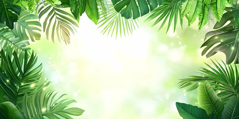  green palm leaves background