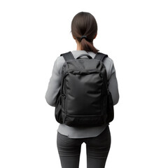 A young female student carrying a backpack