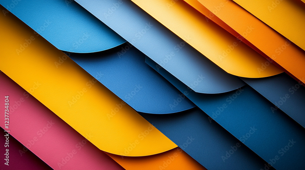 Aufkleber colorful layers of paper envelopes arranged in a creative pattern for artistic display