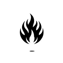 Abstract Flame Icon: A stylized black flame icon, circular in shape with sharp, angular points, symbolizing energy, power, and passion.  Perfect for branding, design projects, and digital art.