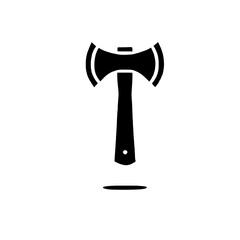 Double Bit Axe Icon: A bold, minimalist icon depicting a double-bit axe, symbolizing strength, power, and craftsmanship.  Perfect for logos, websites, and applications related to lumberjacking.