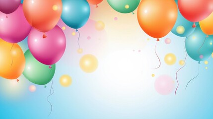 Birthday Balloon Filled Backgrounds Vibrant background filled with colorful balloons of varying sizes and shades, festive and celebratory mood