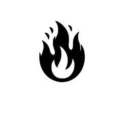 Fiery Emblem: A bold, stylized black flame icon, perfect for representing passion, energy, or danger.  The minimalist design is versatile and impactful.