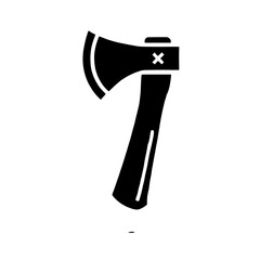 Black and White Axe Icon: A simple yet striking silhouette of an axe, rendered in solid black against a clean background. The axe head and handle are sharply defined.
