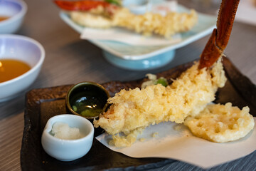 Delicious food made of crab