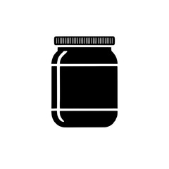 Simple Glass Jar Silhouette: A minimalist silhouette of a classic glass jar with a lid, perfect for branding, packaging, or design projects.