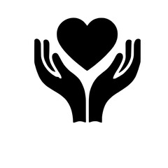 Obraz premium Hands Holding a Heart: A simple yet powerful symbol of care, love, and compassion, depicted by two hands delicately cradling a heart. This iconic image conveys empathy, kindness.