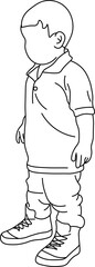 Little boy movement  outline vector shape