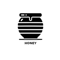 Honey Jar Icon: A simple yet elegant icon depicting a honey jar, complete with a dripping honey stream. Ideal for food packaging, branding, and any project seeking a sweet touch.