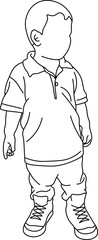 Little boy movement  outline vector shape