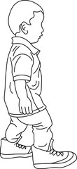 Little boy movement  outline vector shape