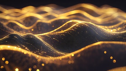 Golden abstract landscape background for digital art