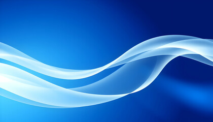 Obraz premium abstract blue waves, fluid dynamics, smooth curves, liquid motion, vibrant azure, digital art, minimalist design, flowing shapes, underwater feel, gradients, futuristic, 3D rendering, silky texture, c