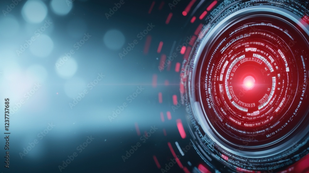 Poster security hacker activity and system breach digital interface showing a system breach in progress, da