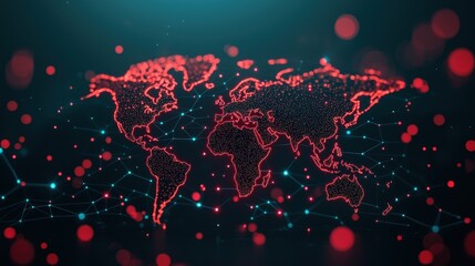 Obraz premium Security Threat Detection Dashboard Threat detection dashboard with a world map showing cyberattack hotspots, glowing red dots indicating active threats