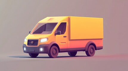 Cartoon style delivery van