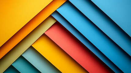 Fototapeta premium Colorful layers of paper arranged in a stylish pattern creating a visually striking composition