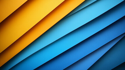 Obraz premium Colorful layers of paper create an abstract design in blue and yellow tones