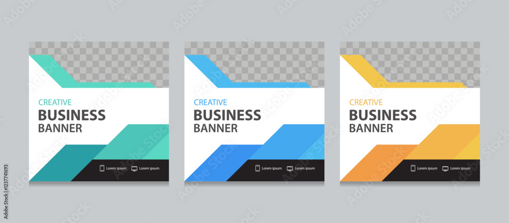 Leinwandbilder set of editable square business web banner design template. suitable for social media post, instagra