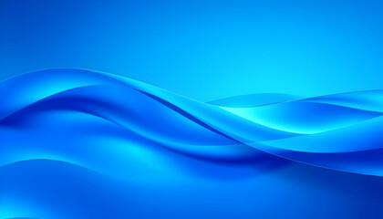 Fototapeta premium abstract blue waves, fluid dynamics, smooth curves, liquid motion, vibrant azure, digital art, minimalist design, flowing shapes, underwater feel, gradients, futuristic, 3D rendering, silky texture, c