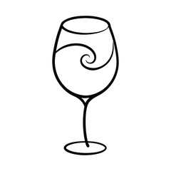 glass of wine vector illustration