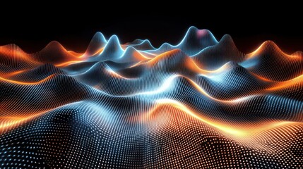 Abstract digital landscape with glowing