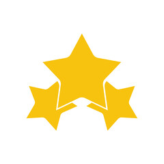 Three yellow stars vector icon