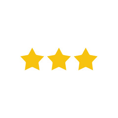 Three yellow stars vector icon