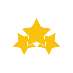Three yellow stars vector icon