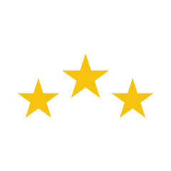 Three yellow stars vector icon